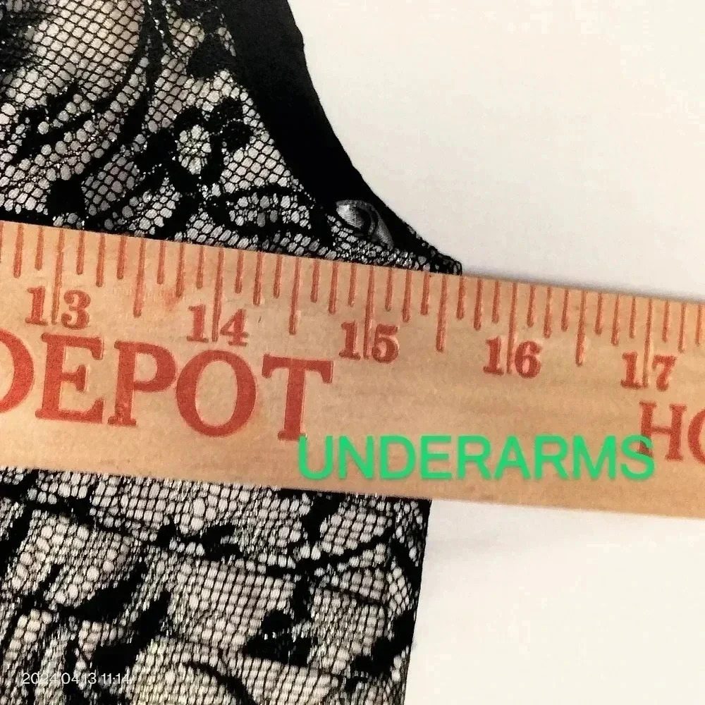 Taylor petite size 4p Black Gold Metallic Lined Cocktail Party Dress - Picture 12 of 13